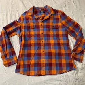 1901 Brand Orange Flannel Shirt Large